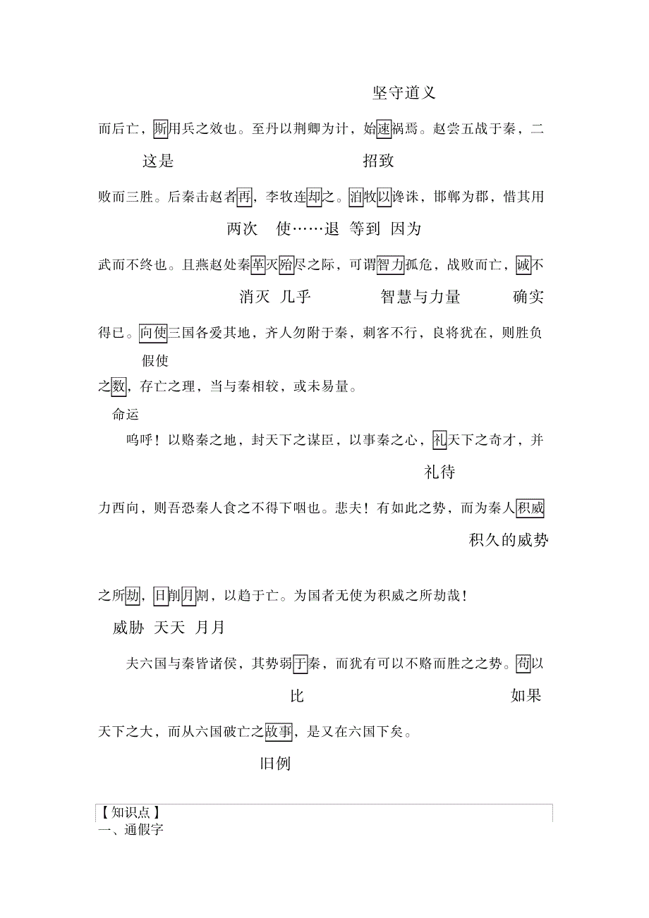 2023年完整9《六国论》重点字词逐个解释及全篇知识点归纳总结梳理_第2页