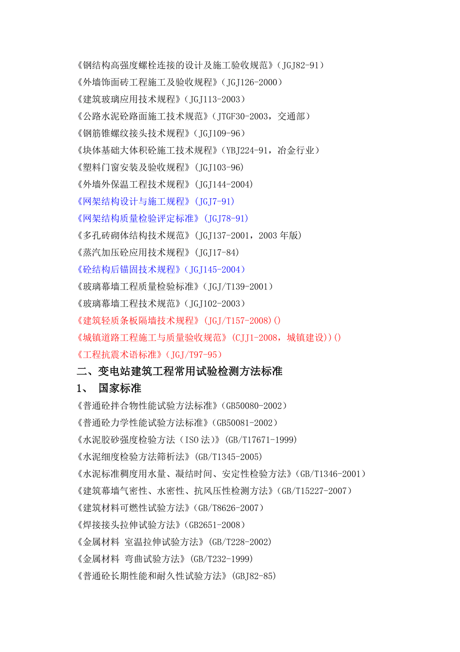 变电站土建专业常用工程建设标准目录_第5页