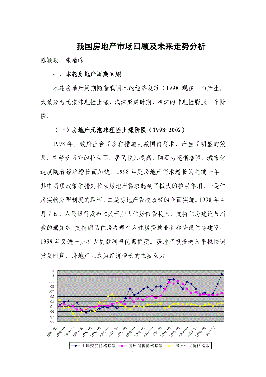 我国房地产市场回顾及未来走势_第1页