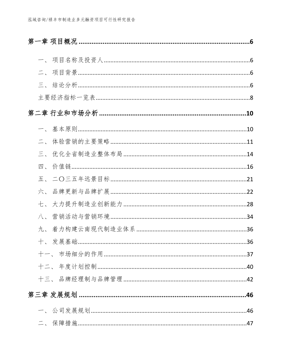 禄丰市制造业多元融资项目可行性研究报告模板_第2页