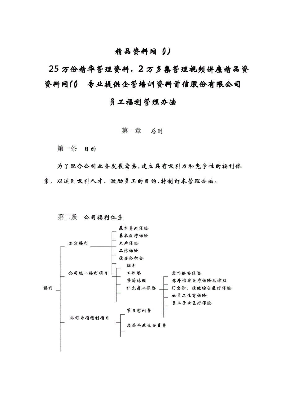 员工福利管理办法（一）_第1页