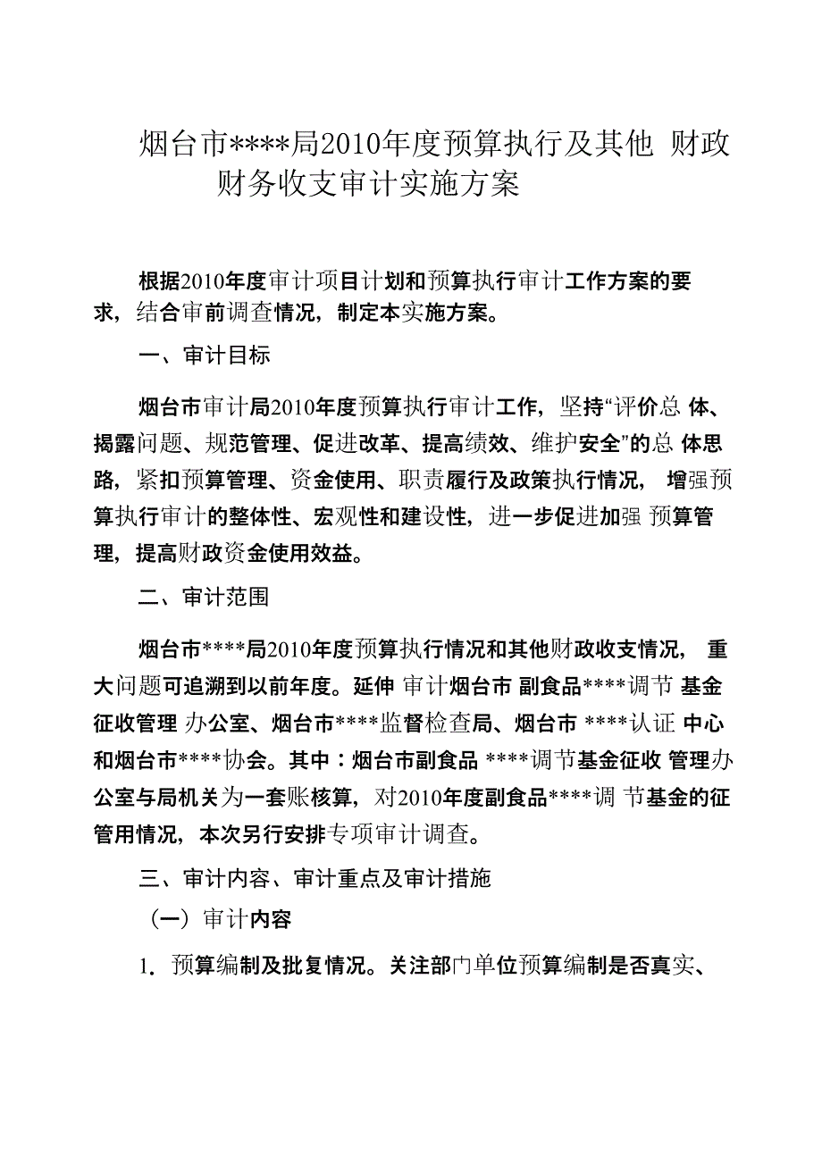 执法单位审计实施方案_第1页