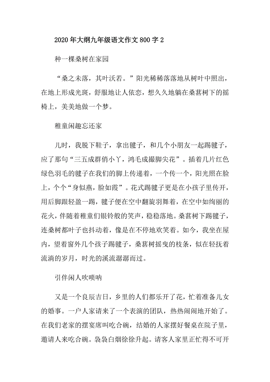 大纲九年级语文作文800字_第3页