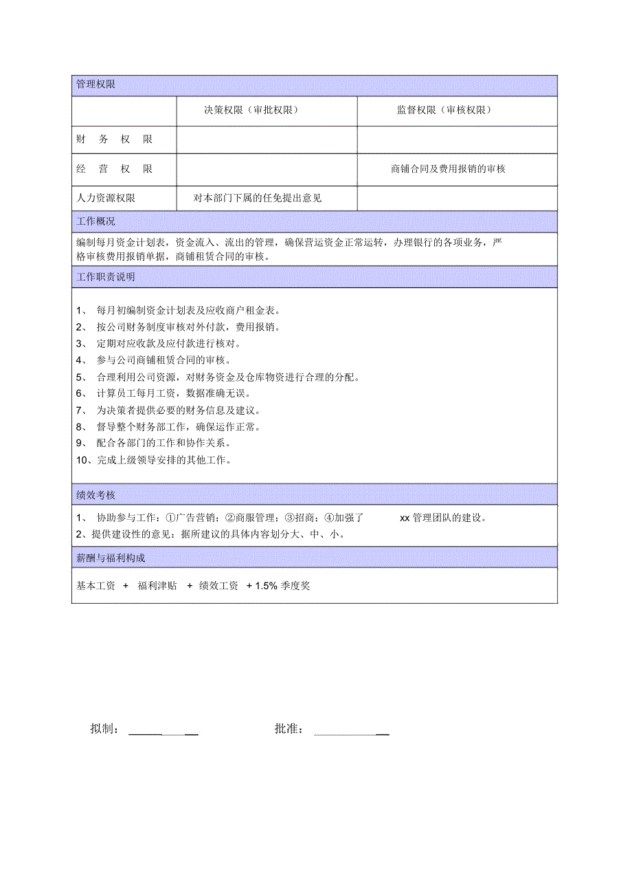 xx商场财务主任的职位说明_第2页