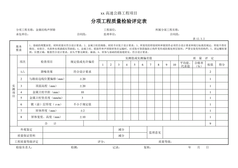 5-2-3环保工程分项工程质量检验评定表_第2页