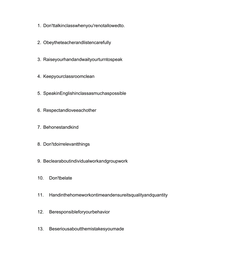 英文版课堂规则classroomrulesEnglishversion_第1页