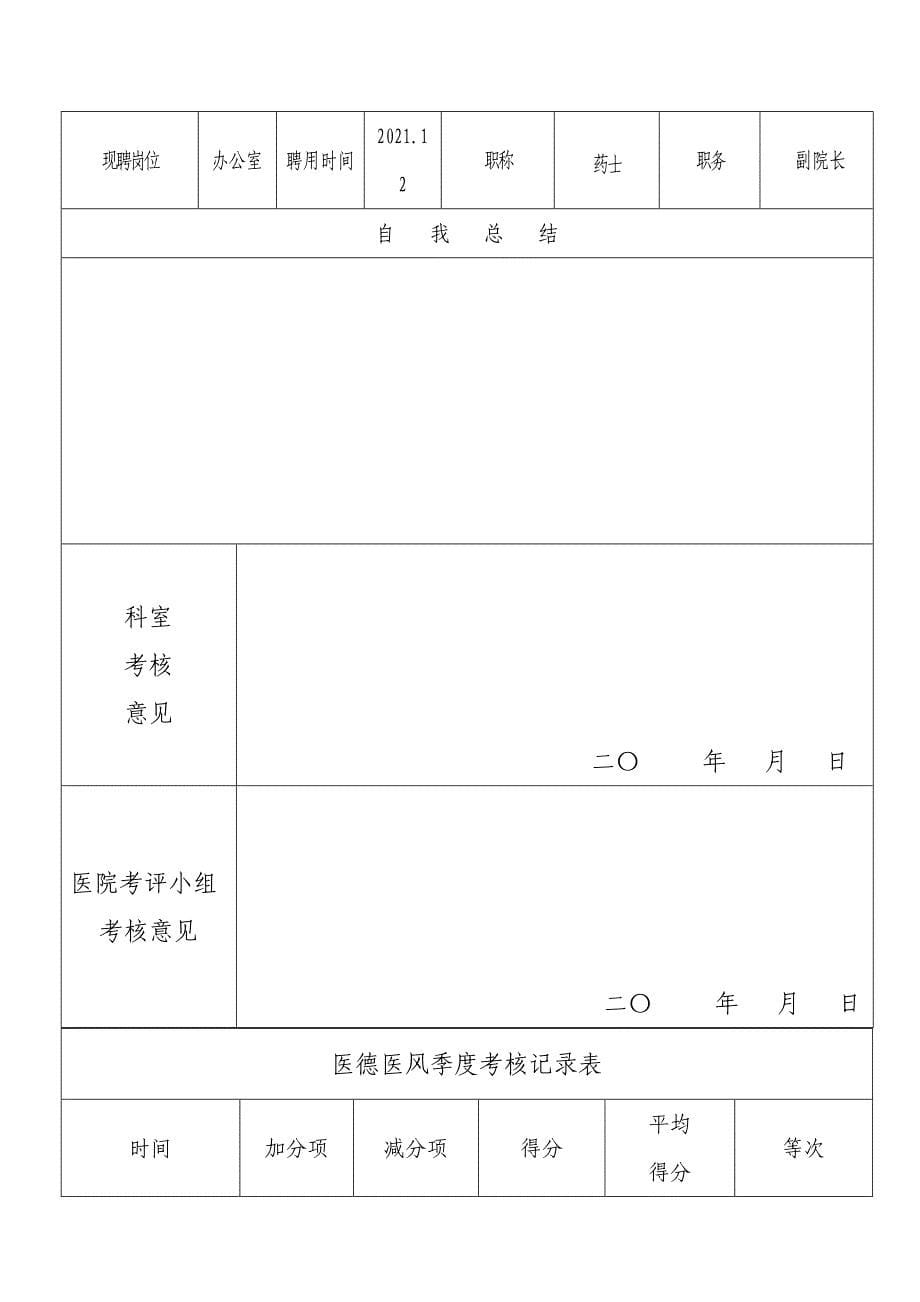 医德医风档案表_第5页