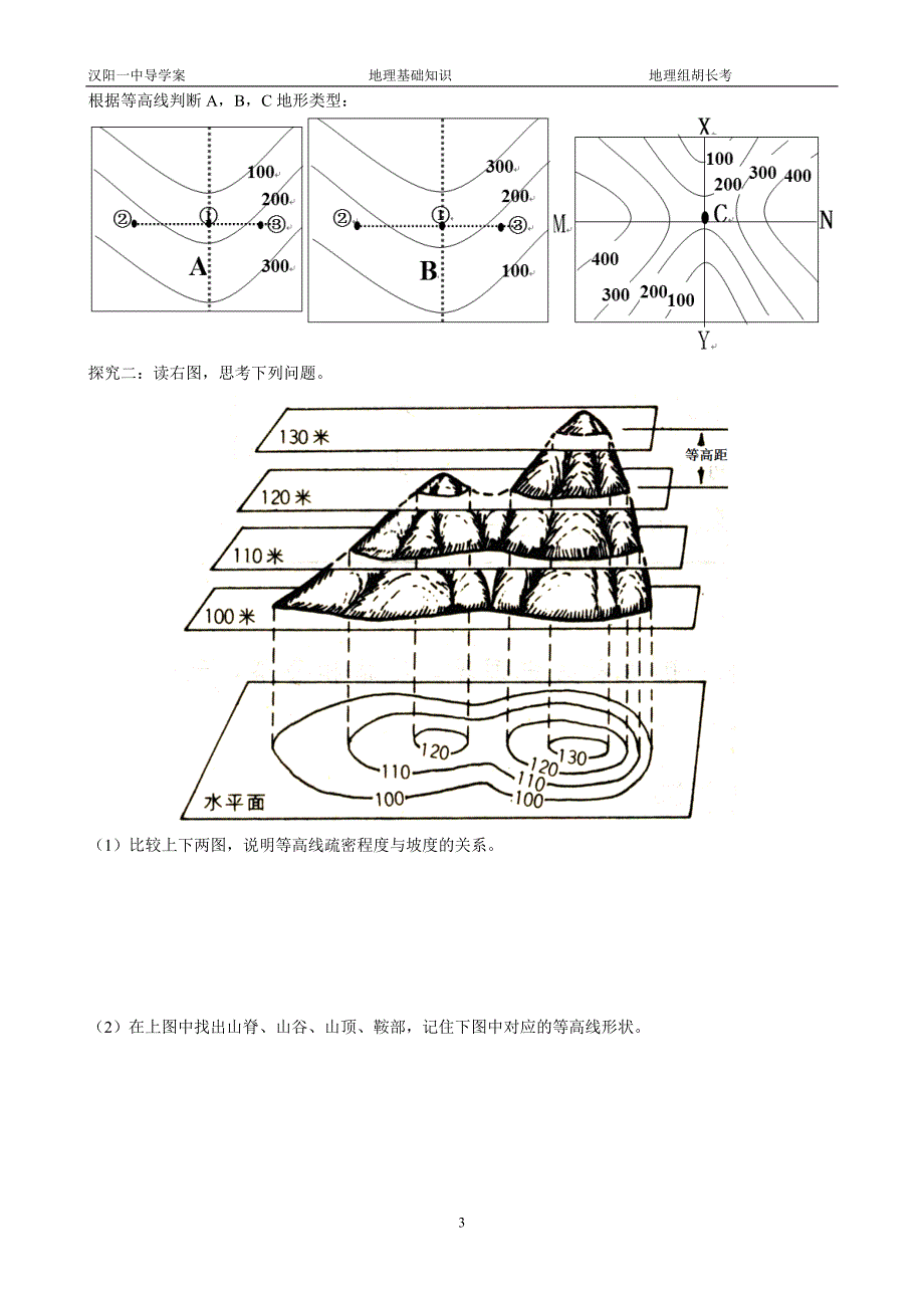 第2节地图第2课时等高线基础知识_第3页