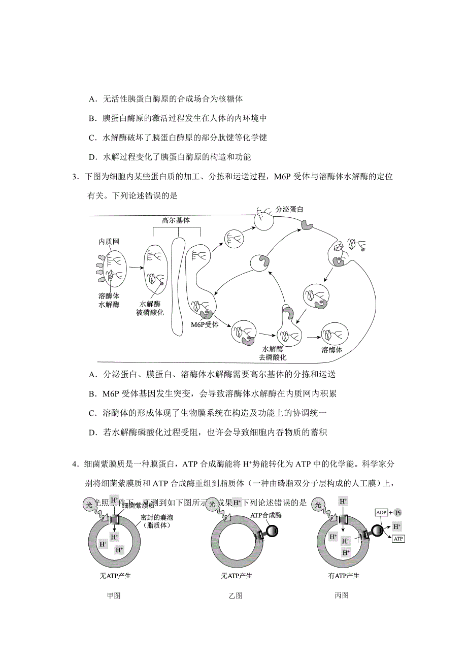 西城高三期末生物卷_第2页