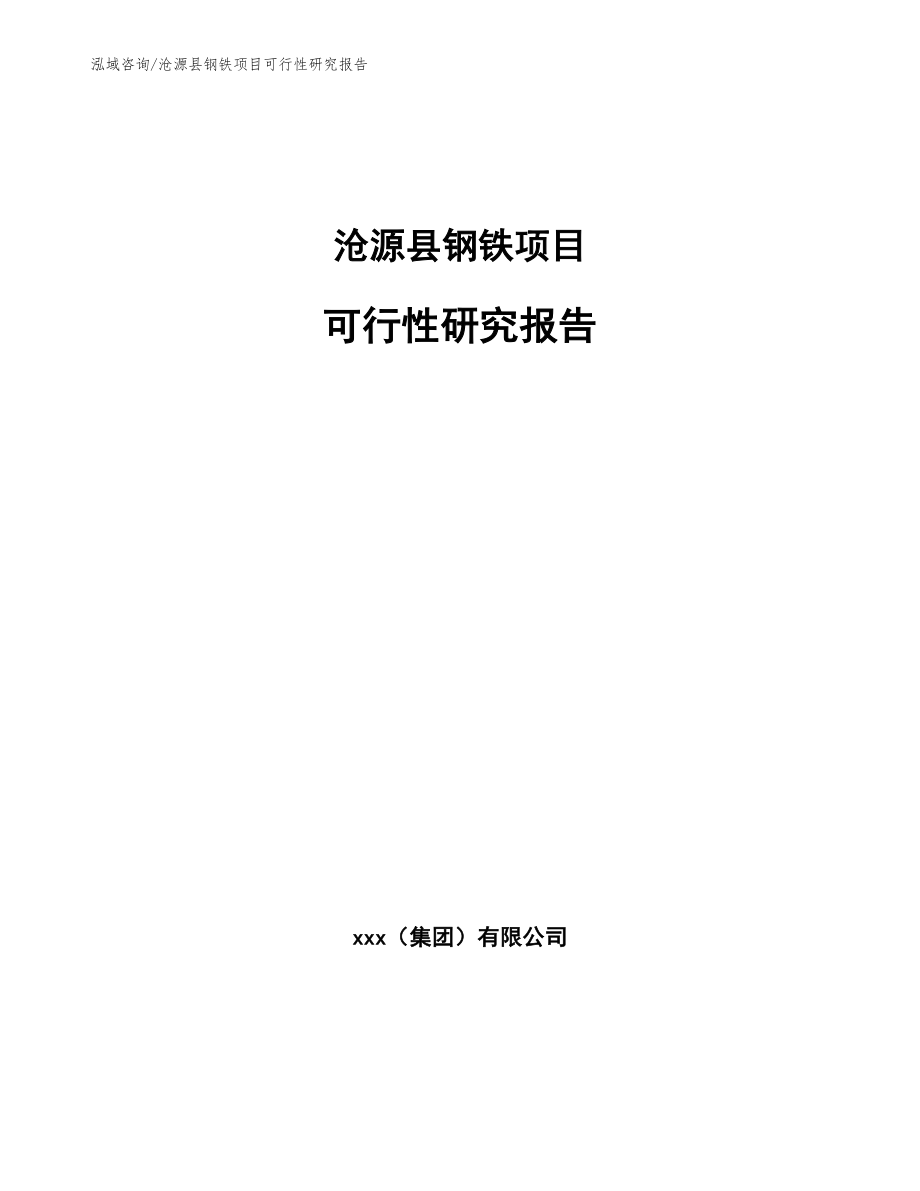 沧源县钢铁项目可行性研究报告（模板范本）_第1页