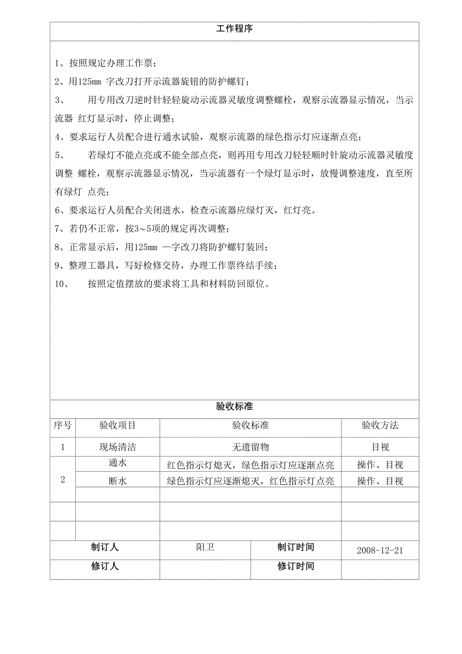 冷却水管示流器指示调整工序卡_第2页