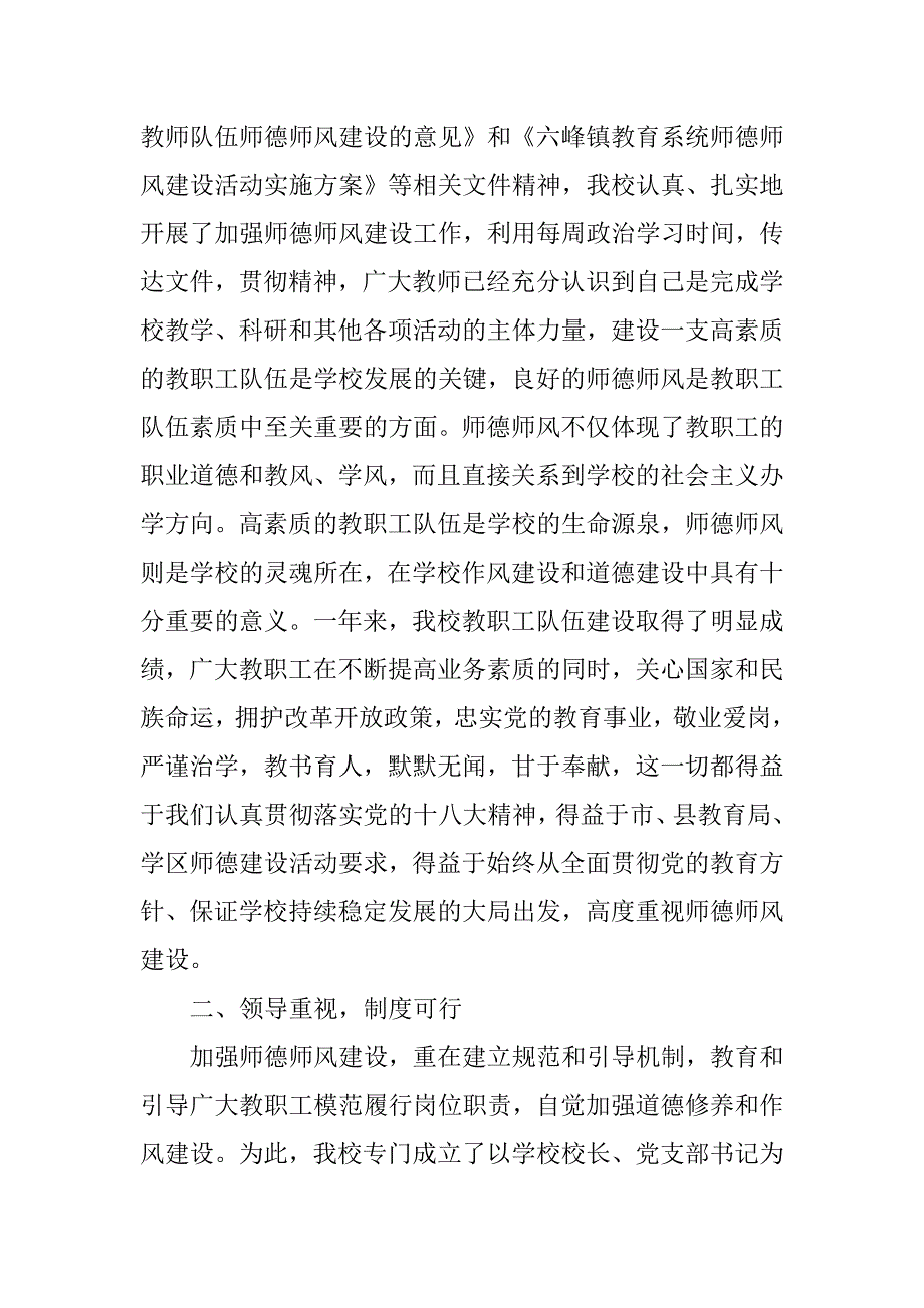 2023年师德师风建设自查报告_第2页