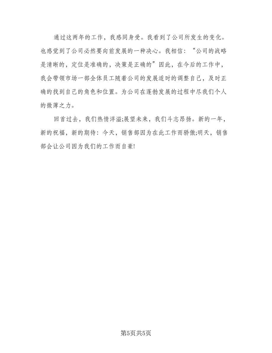 销售人员的年终总结和明年计划标准范文（2篇）.doc_第5页