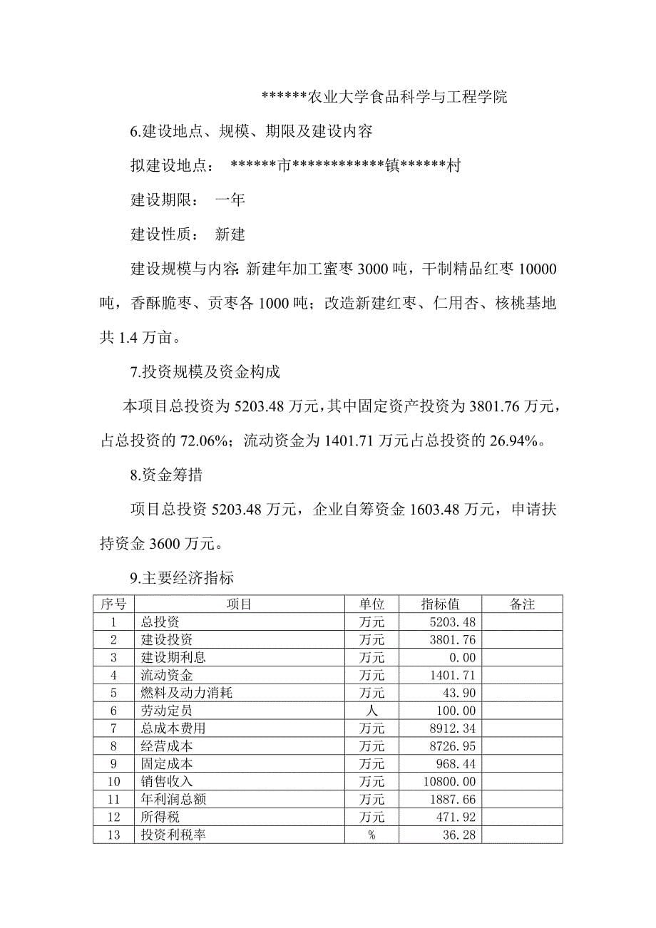 红枣深加工及红枣基地开发建设项目可行性研究报告_第5页