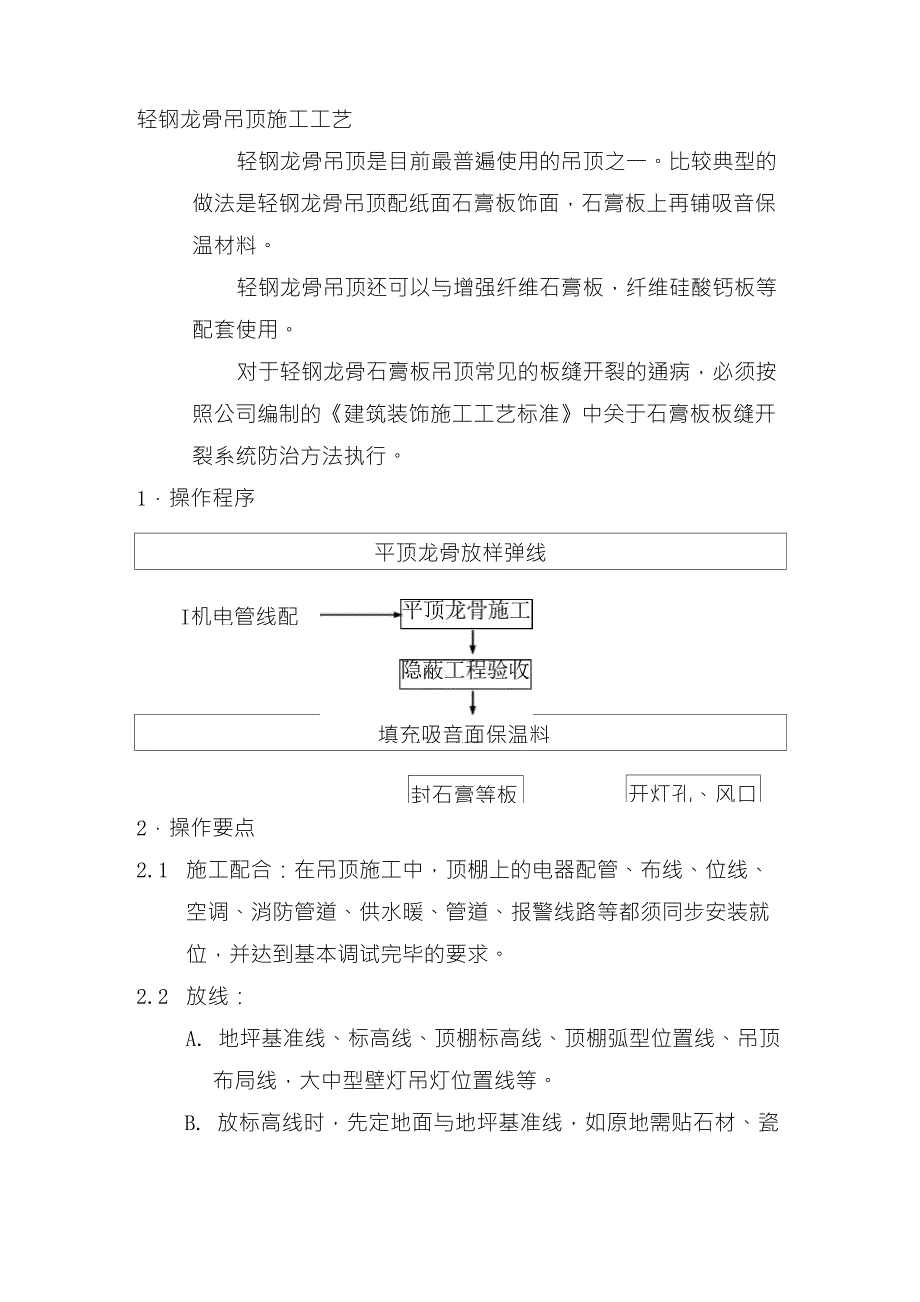 轻钢龙骨吊顶施工工艺_第1页