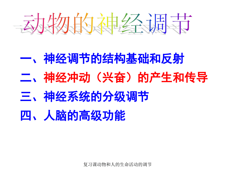 复习课动物和人的生命活动的调节课件_第2页