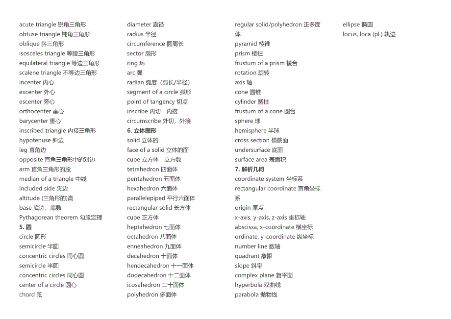 高中数学词汇中英文对照.docx_第4页