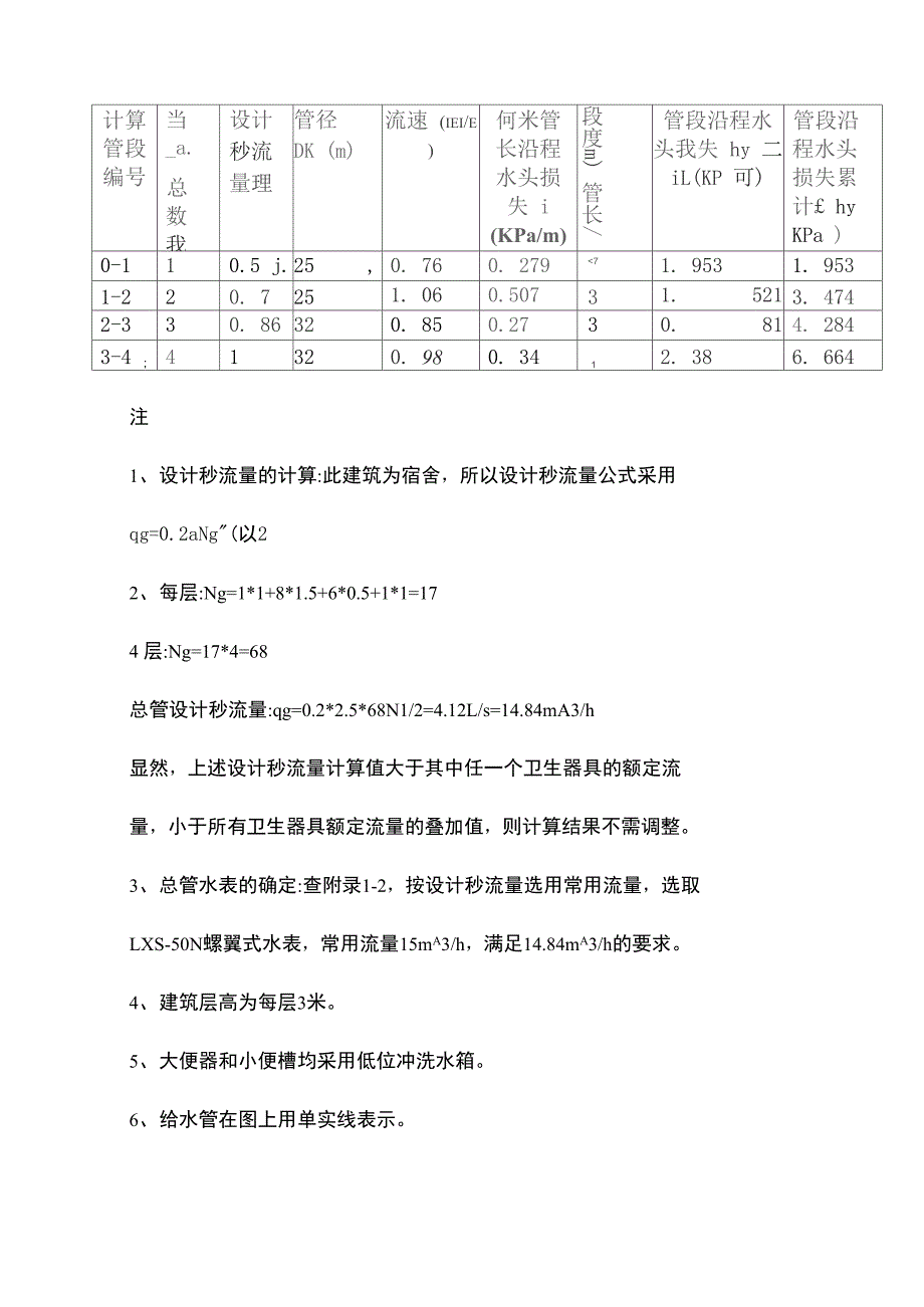 建筑给水排水工程课程设计._第4页