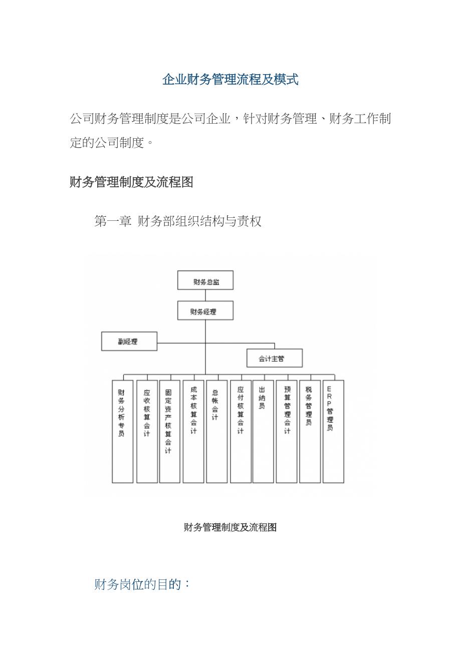 企业财务管理流程及模式概述_第1页