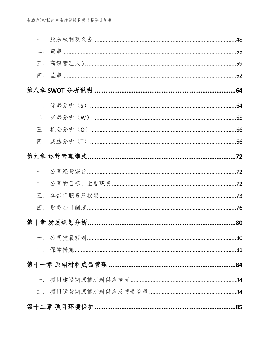 扬州精密注塑模具项目投资计划书模板范文_第4页