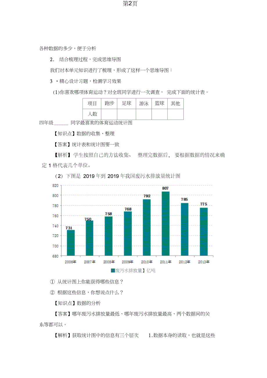 四年级上册数学教案七条形统计图整理和复习人教新课标语文_第2页