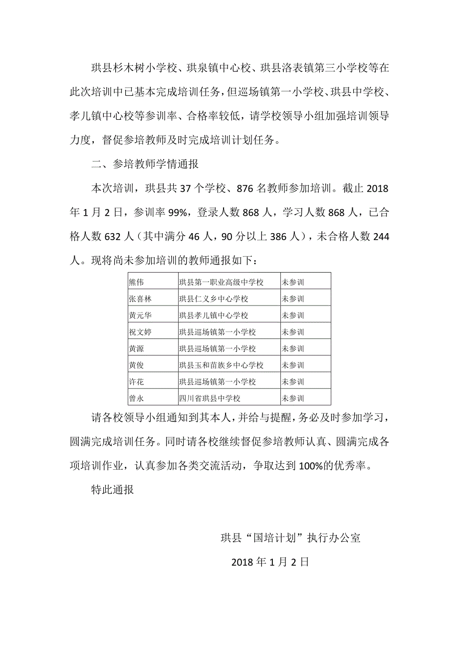 珙县教师信息技术提升工程工程（国培）学情的通报_第3页