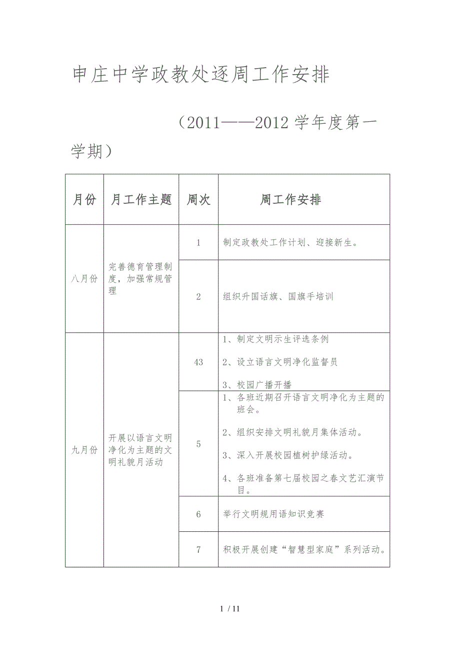 政教处团委会分周工作计划总结_第1页