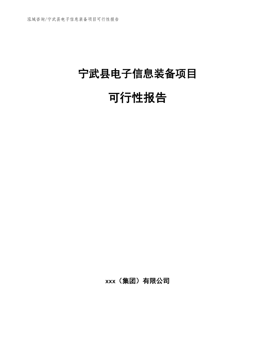 宁武县电子信息装备项目可行性报告_模板范本_第1页