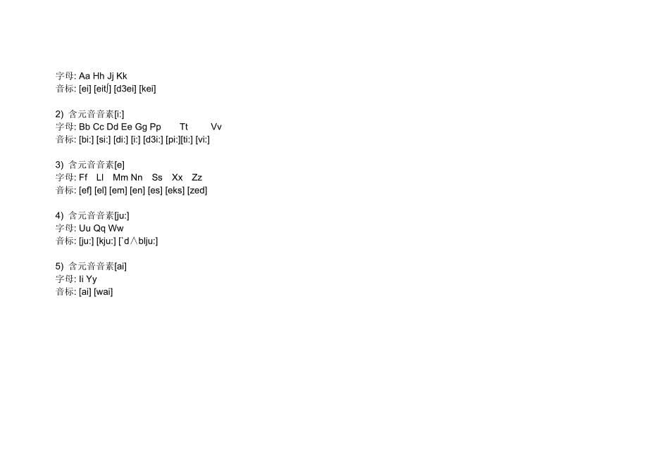字母按音素分类(包含七年级上半学期部分单词)_第5页