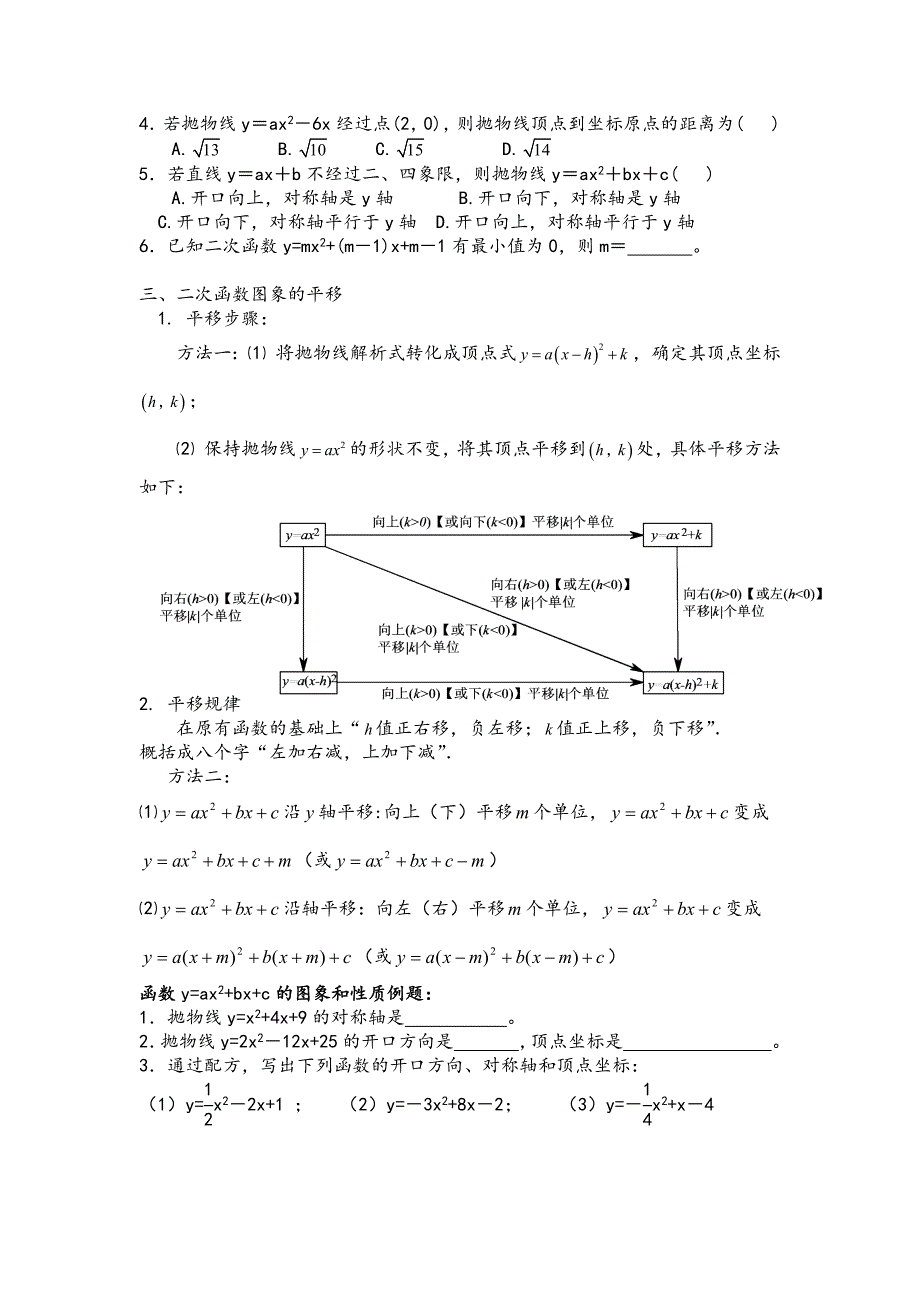 二次函数知识点总结和题型总结_第3页