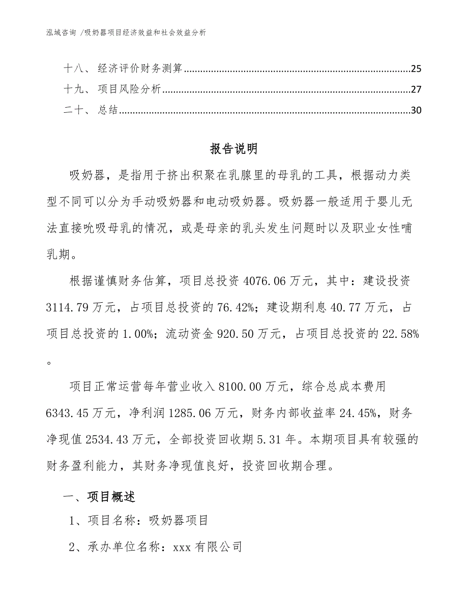 吸奶器项目经济效益和社会效益分析（模板参考）_第2页