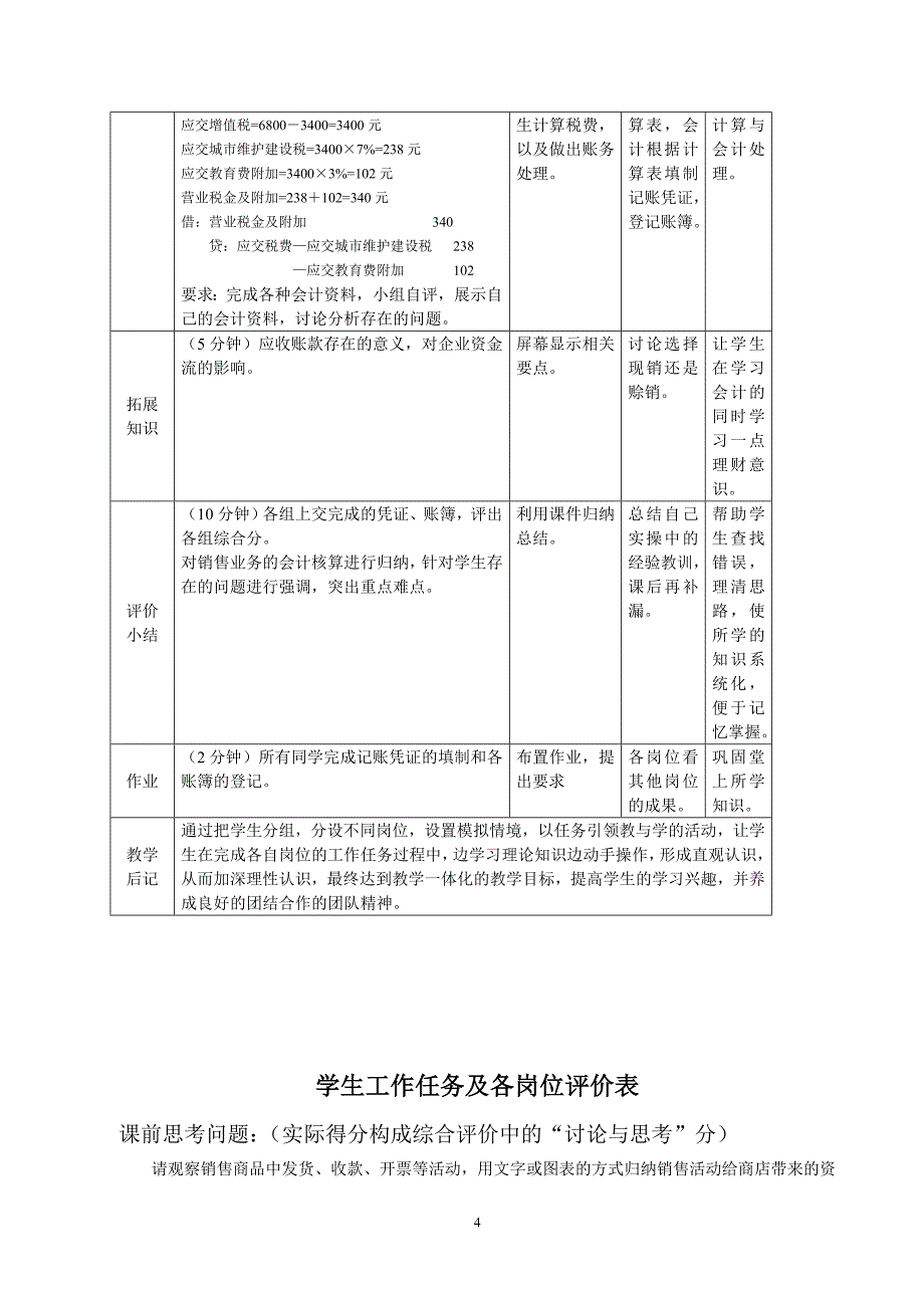 产品销售过程的核算教学设计DOC_第4页