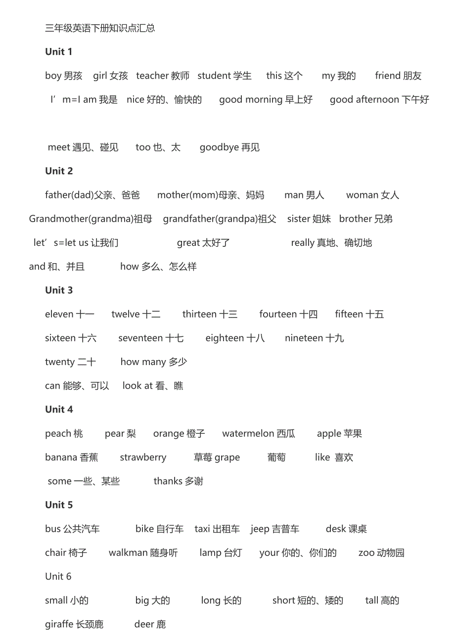 三年级英语下册知识点汇总_第1页