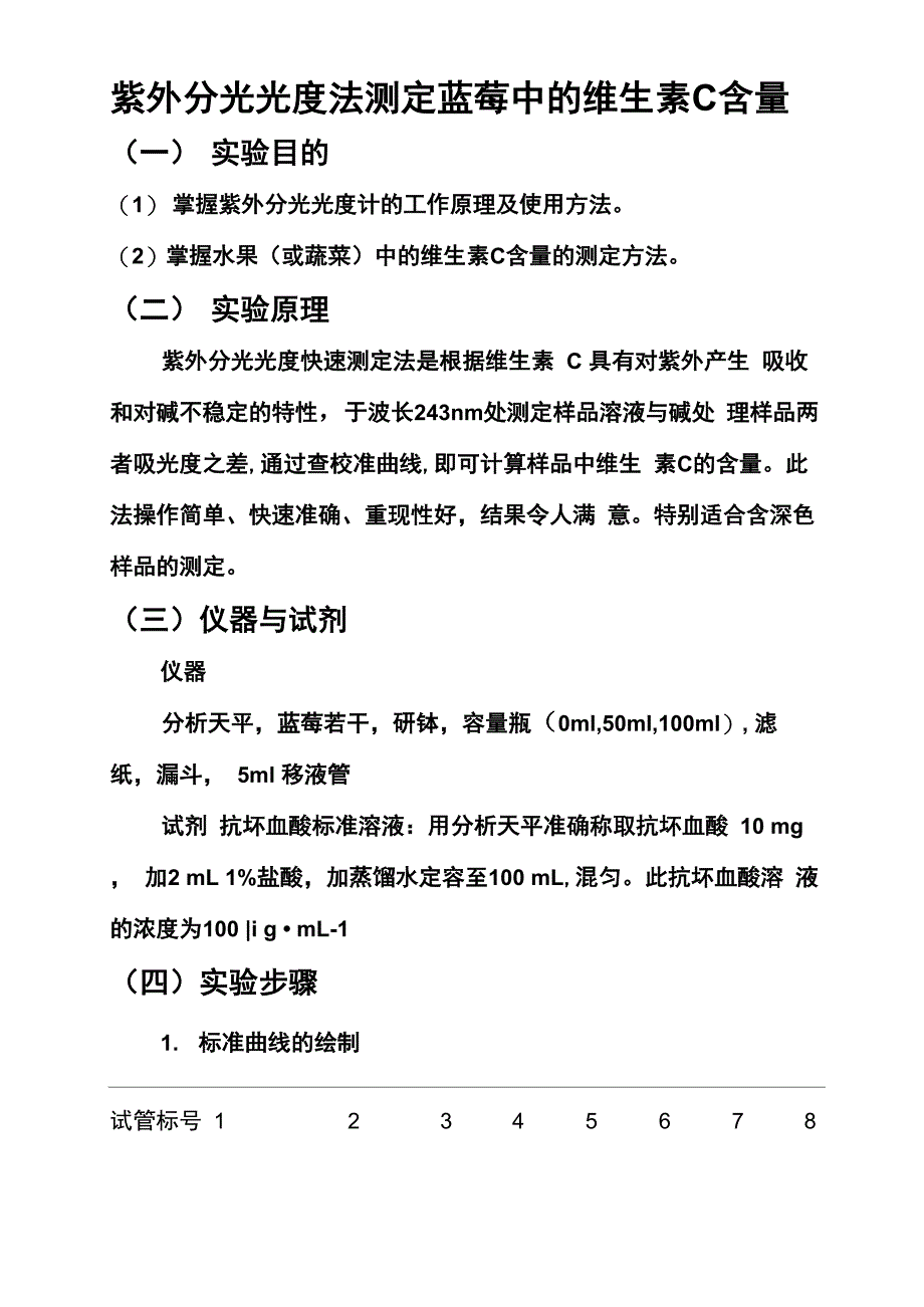 紫外分光光度计测VC_第1页