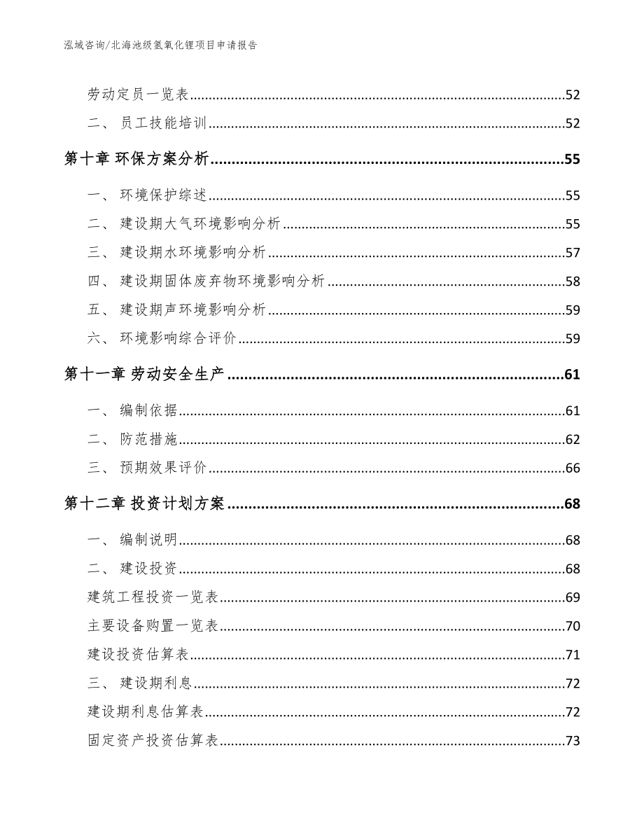 北海池级氢氧化锂项目申请报告_第4页