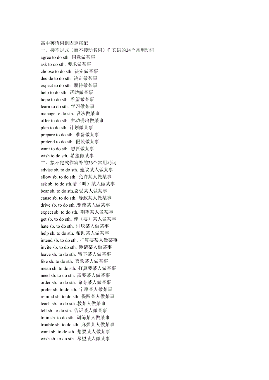 英语固定搭配词组大全;_第1页