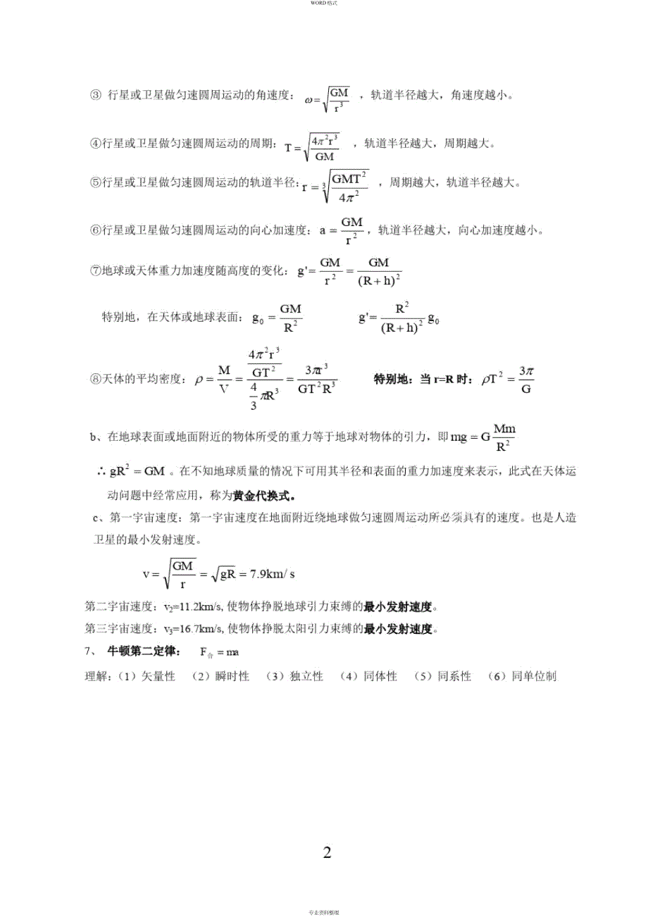 高中物理公式大全(整理版)_第2页