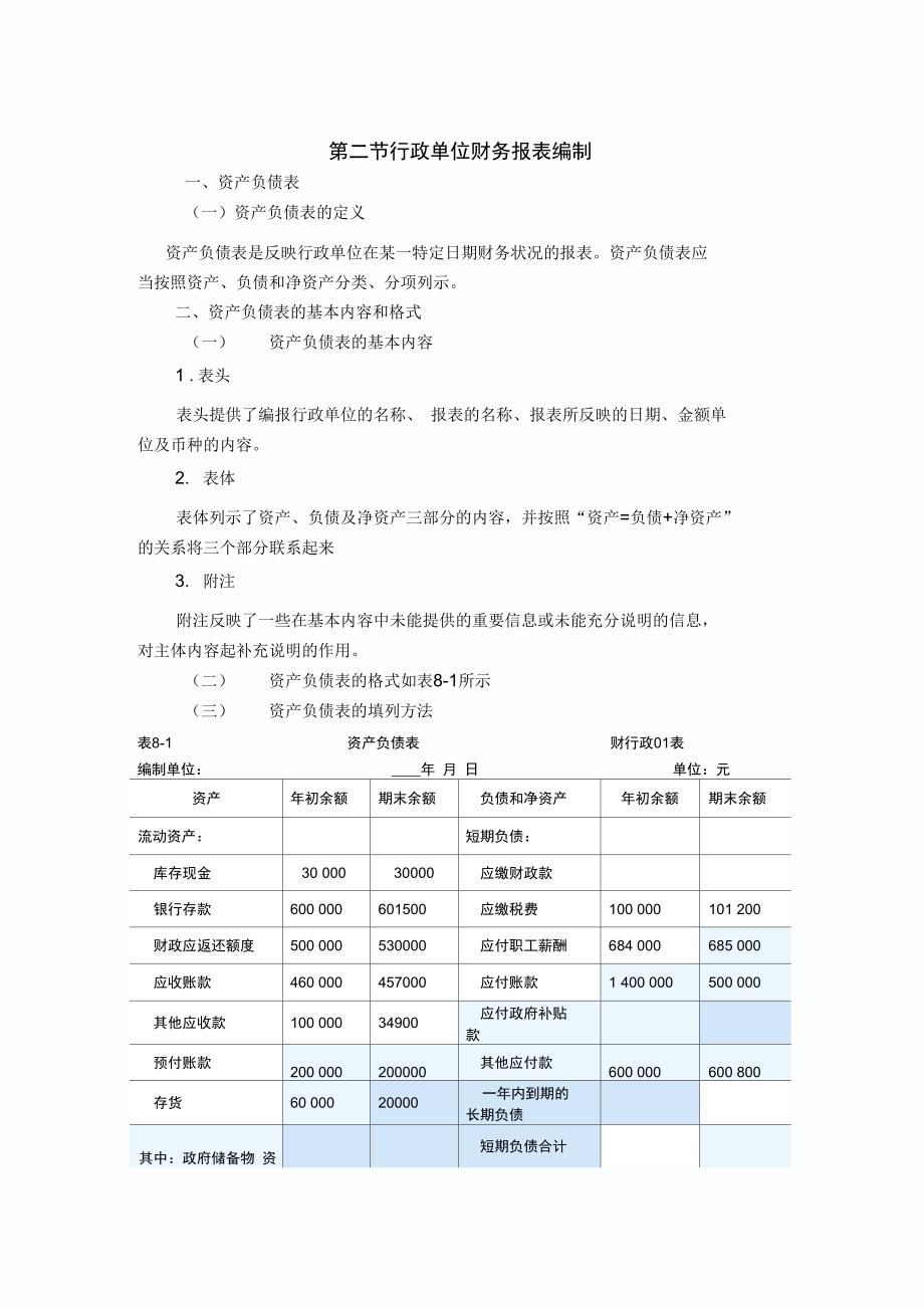 行政单位会计报表_第1页