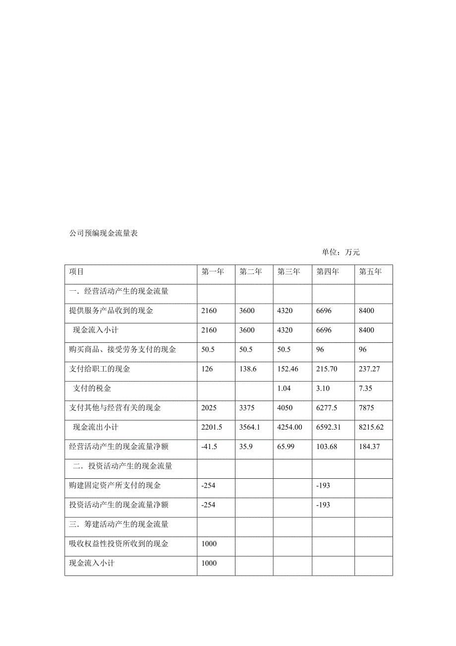 公司创业成本预算表_第5页