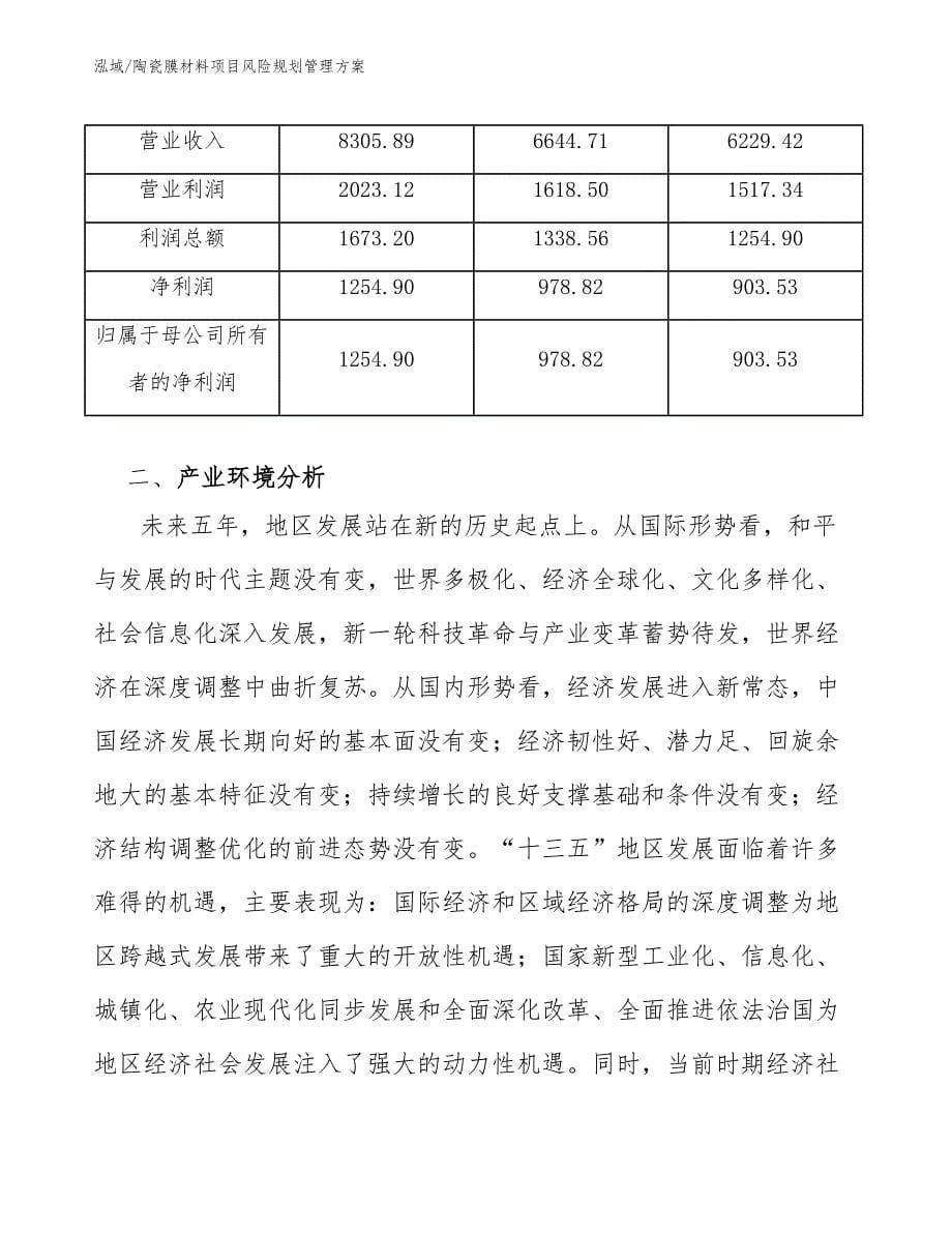 陶瓷膜材料项目风险规划管理方案_范文_第5页