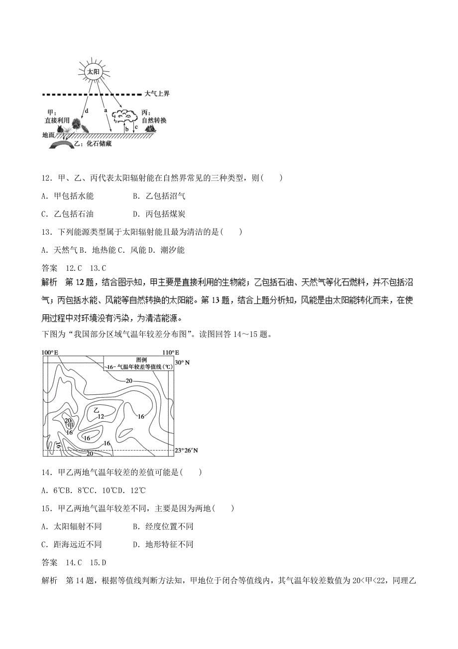 高考地理考纲解读突破：专题04大气的受热过程与运动规律热点难点突破_第5页