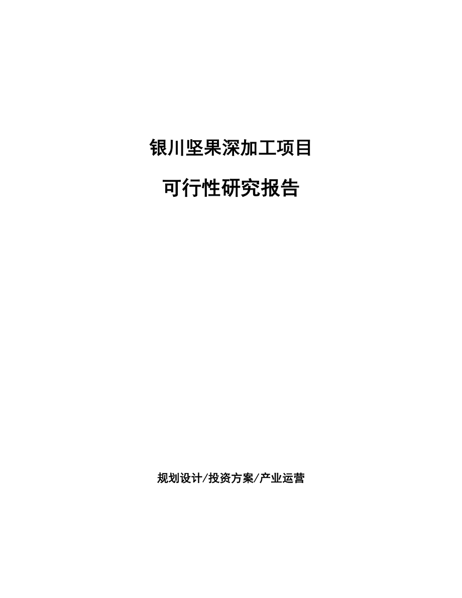 银川坚果深加工项目可行性研究报告_第1页