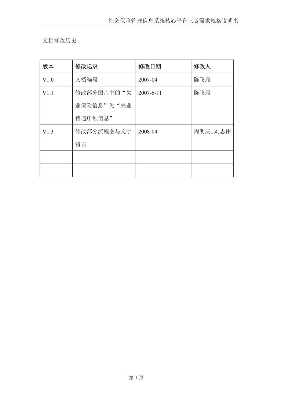 社保核心平台三版需求说明书V13_失业待遇_第2页