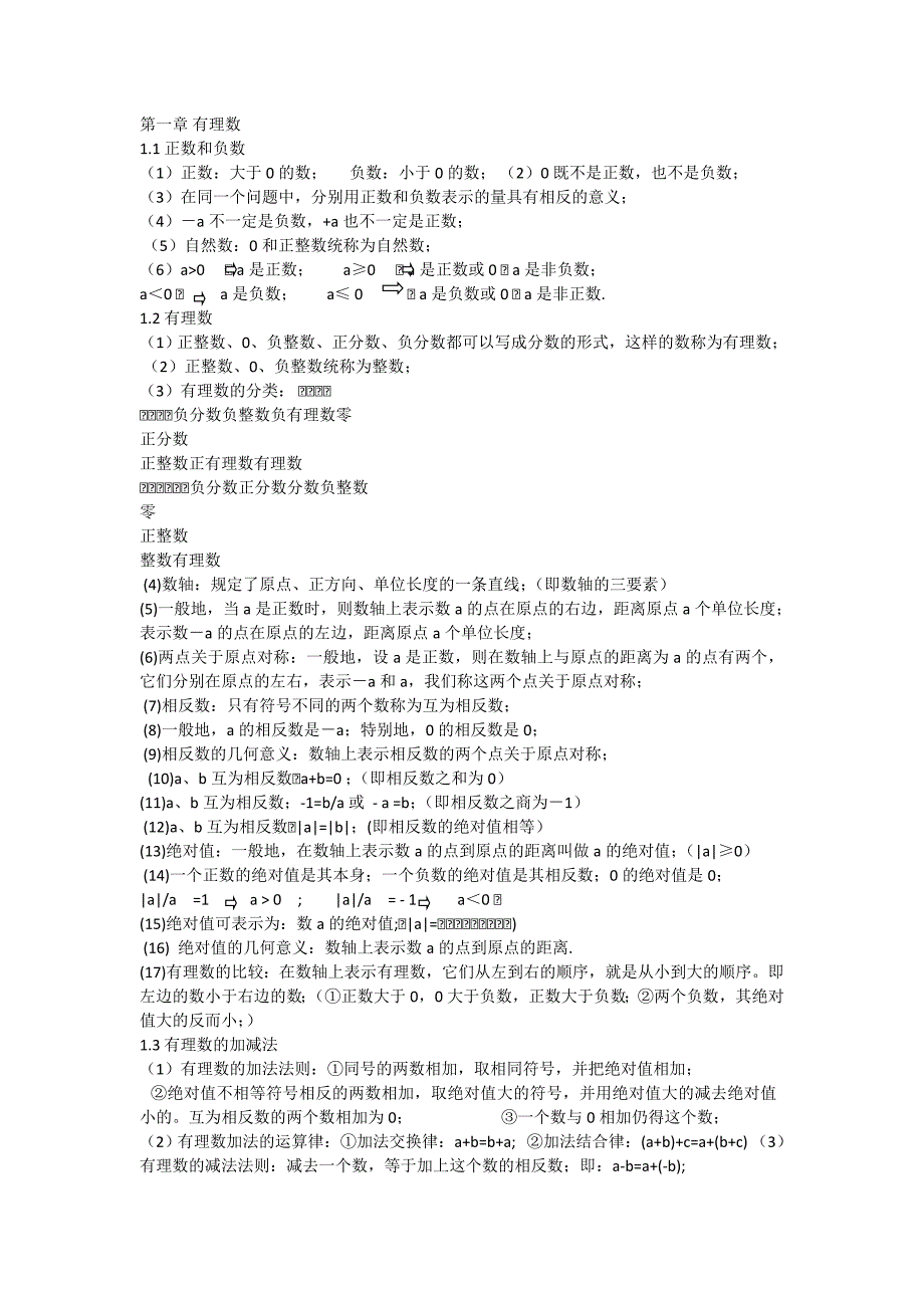 2023年初一数学基本知识点_第1页