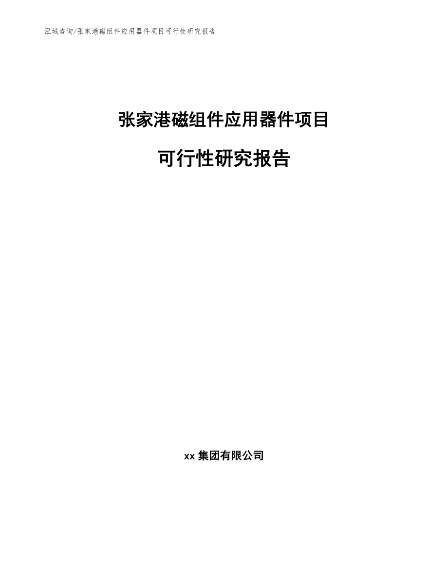 张家港磁组件应用器件项目可行性研究报告_范文模板_第1页