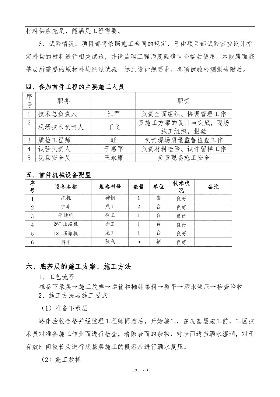 底基层首件开工报告_第2页