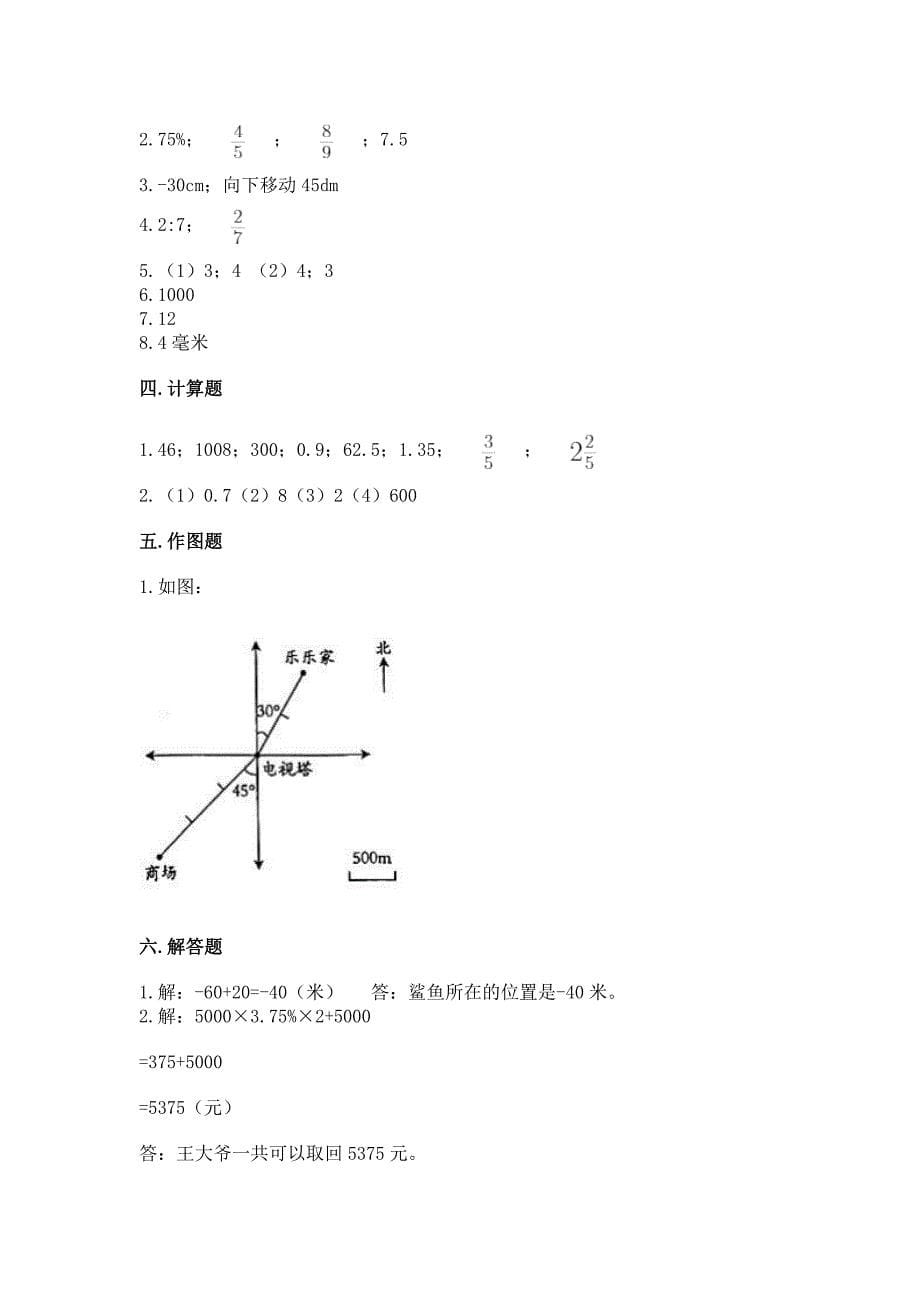 小升初数学期末测试卷带答案(研优卷).docx_第5页