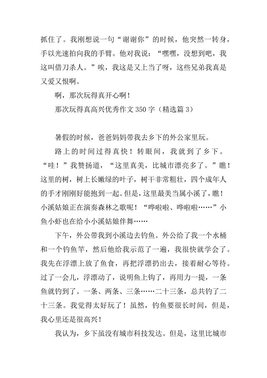 2023年那次玩得真高兴优秀作文350字7篇_第3页