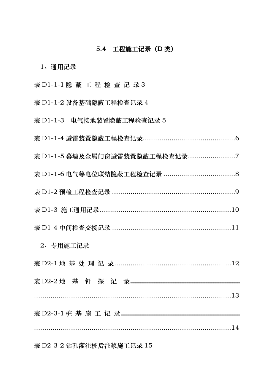 工程施工记录表格-D类cpbo_第1页