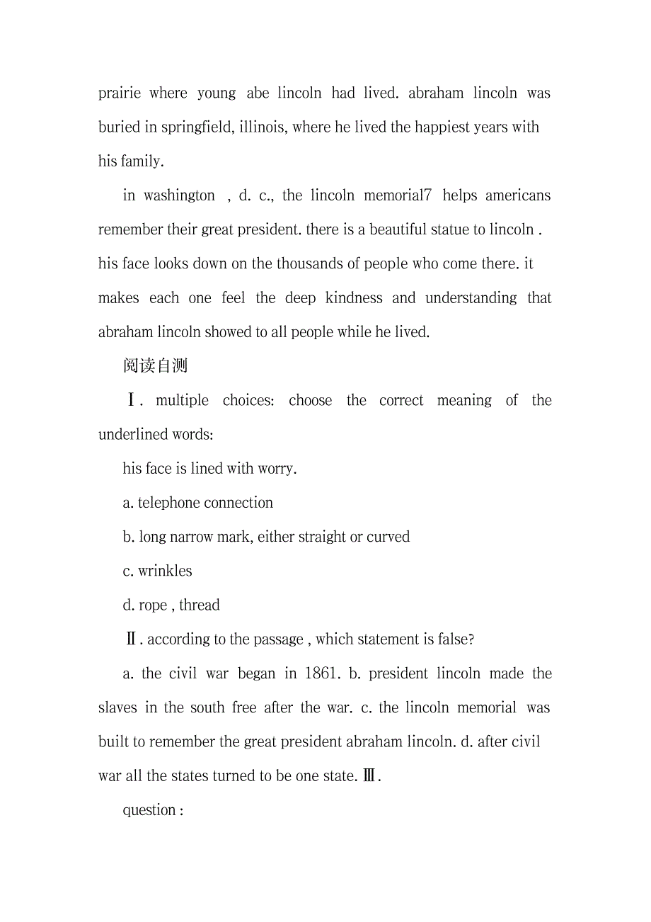 2023年大学英语六级阅读精练50篇34-缅怀林肯总统.doc_第2页